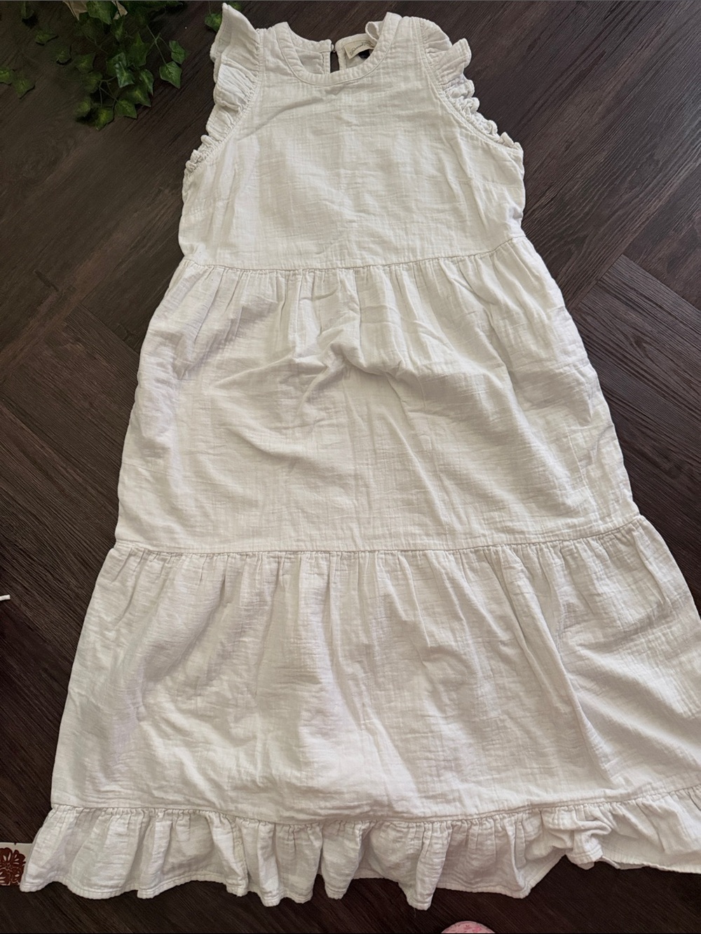 Universal Thread White Ruffle Sleeve Maxi Dress